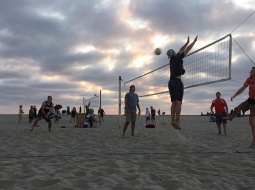 Volleyball team in action